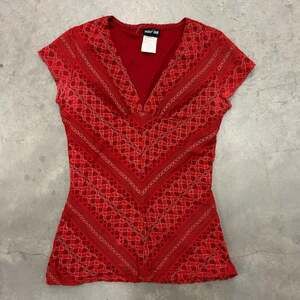 Paper Dolls Women's Red and Gold Vest